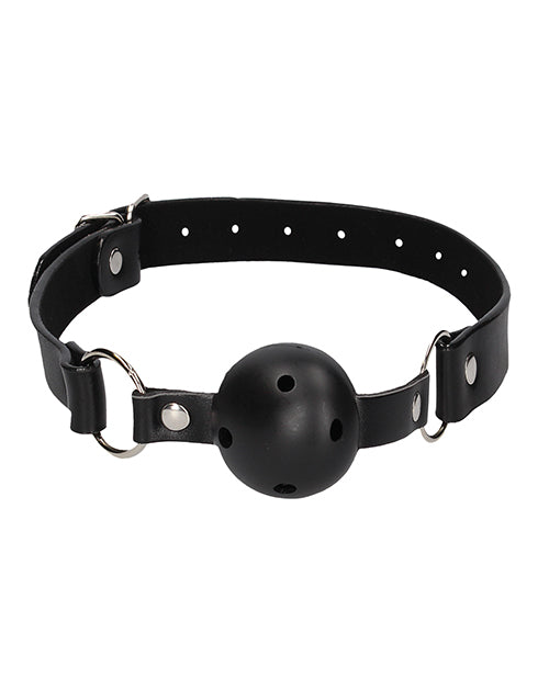 Shots Ouch Black & White Breathable Ball Gag W-nipple Clamps - Black