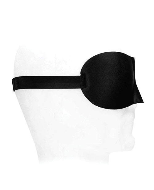 Shots Ouch Black & White Satin Curvy Eye Mask W-elastic Straps - Black