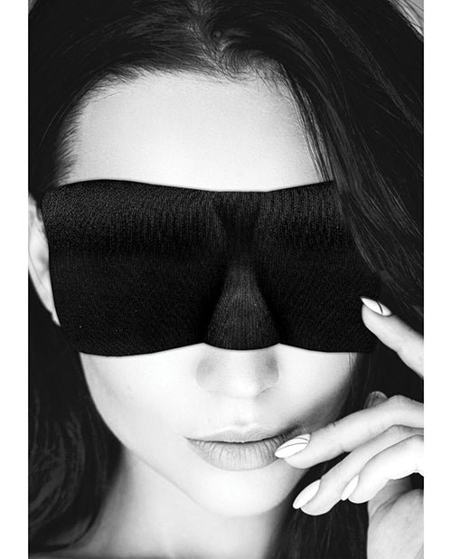 Shots Ouch Black & White Satin Curvy Eye Mask W-elastic Straps - Black
