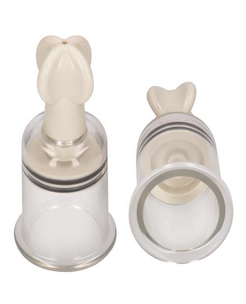 Shots Pumped Nipple Suction Set - Medium Clear - Bossy Pearl