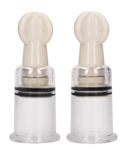 Shots Pumped Nipple Suction Set - Medium Clear - Bossy Pearl