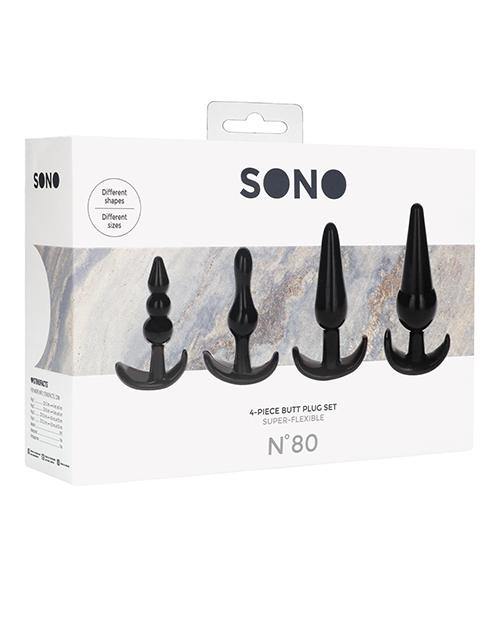Shots Sono No. 8 Butt Plug - Black Set Of 4 - Bossy Pearl