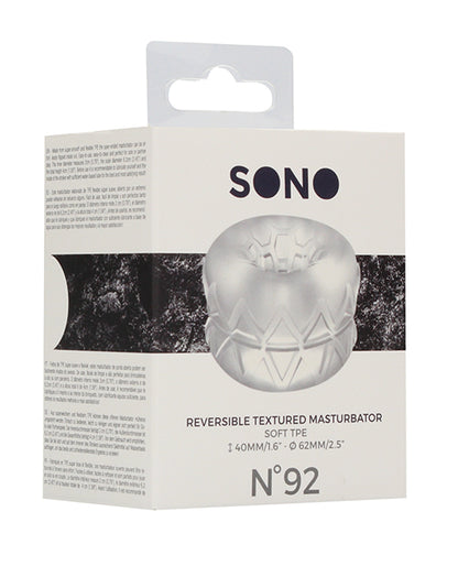 Shots Sono No. 92 Reversible Textured Masturbator - Transparent - Bossy Pearl