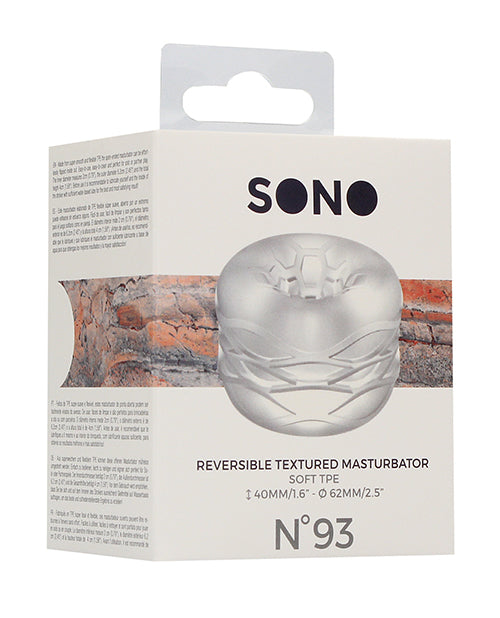 Shots Sono No. 93 Reversible Textured Masturbator - Transparent - Bossy Pearl