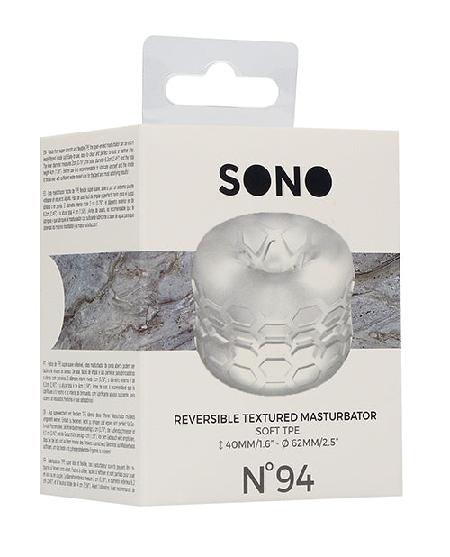 Shots Sono No. 94 Reversible Textured Masturbator - Transparent - Bossy Pearl