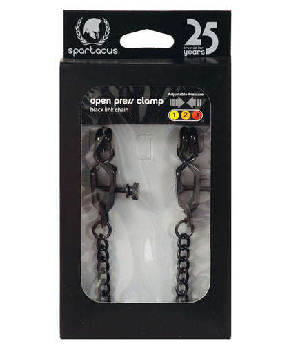 Spartacus Adjustable Alligator Nipple Clamps W-black Chain - Bossy Pearl