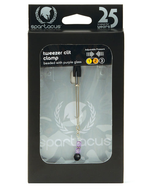 Spartacus Beaded Clit Clamp - Purple - Bossy Pearl