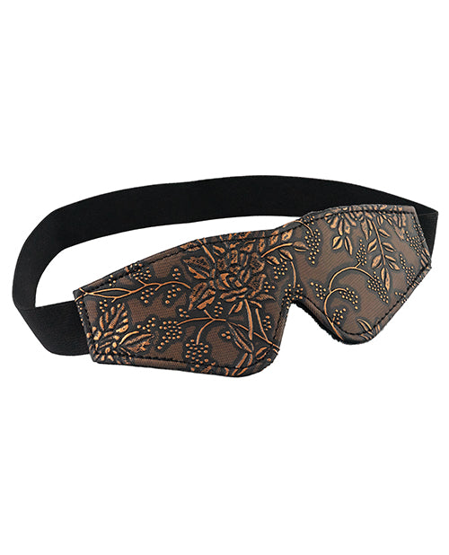 Spartacus Faux Fur Lining Blindfold - Brown Floral Print - Bossy Pearl