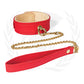 Spartacus Plush Lined Pu Collar & Chained Leash - Bossy Pearl