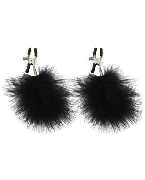 Sex & Mischief Feathered Nipple Clamps - Bossy Pearl