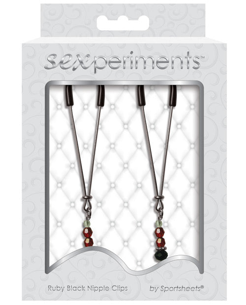 Sexperiments Ruby Black Nipple Clamps - Bossy Pearl