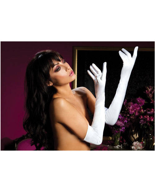 Satin Opera Length Gloves - Bossy Pearl