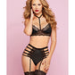 Galloon Lace & Microfiber Bra W/adjustable Straps & High Waisted Panty