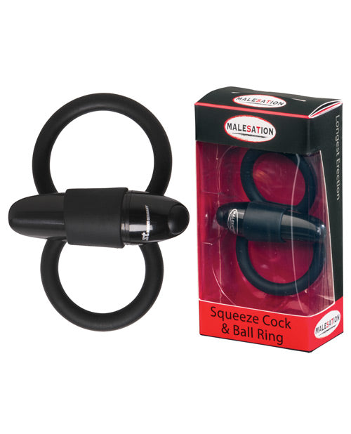 Malesation Squeeze Cock & Ball Ring - Black - Bossy Pearl