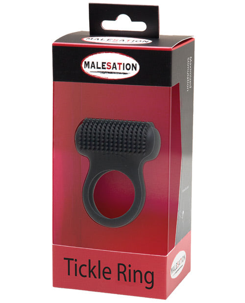 Malesation Tickle Me Nubbed Cock Ring - Black - Bossy Pearl
