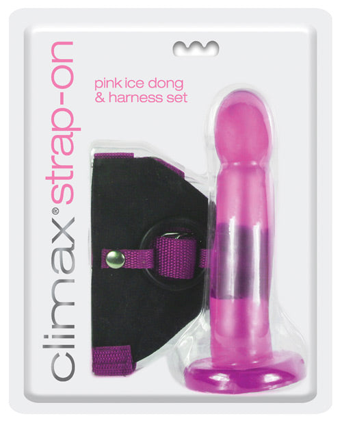 Climax Strap On Purple Ice Dong & Harness Set