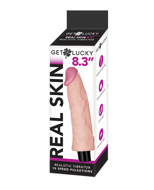Voodoo Get Lucky 8.3" Real Skin Series Vibrating - Flesh - Bossy Pearl
