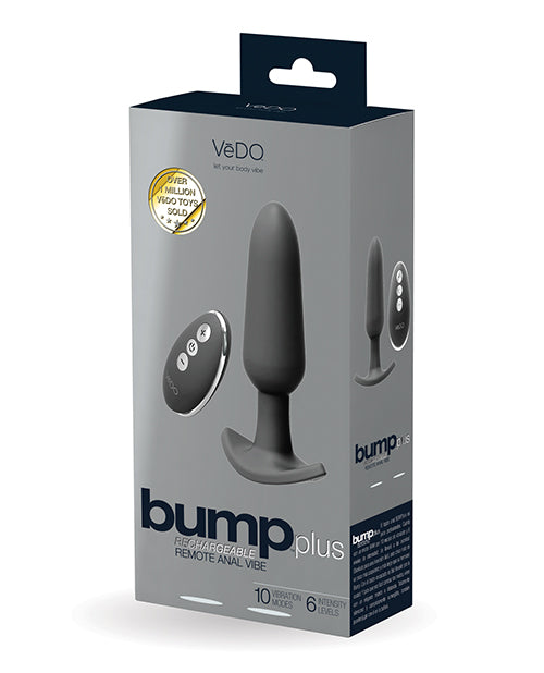 Vedo Bump Plus Rechargeable Remote Control Anal Vibe - Just Black - Bossy Pearl
