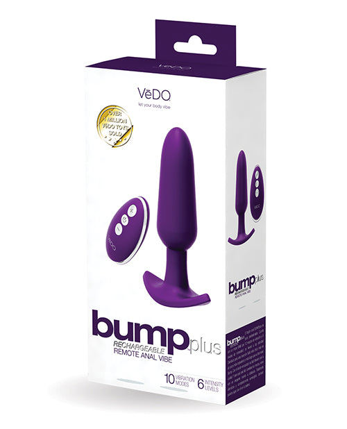 Vedo Bump Plus Rechargeable Remote Control Anal Vibe - Deep Purple - Bossy Pearl