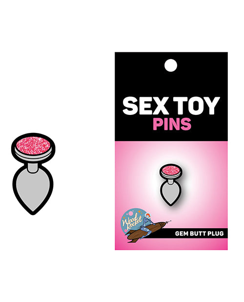 Wood Rocket Sex Toy Gem Butt Plug Pin - Silver-pink - Bossy Pearl