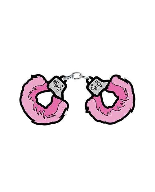 Wood Rocket Sex Toy Fuzzy Pink Handcuffs Pin - Pink - Bossy Pearl