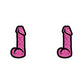 Wood Rocket Sex Toy Dildo Earrings - Pink Glitter - Bossy Pearl