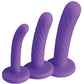 Strap U Tri-play Silicone Dildo - Set Of 3 Purple - Bossy Pearl