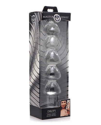 Master Series Drops Anal Links Glass Dildo - Bossy Pearl
