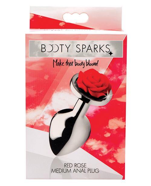 Bootysparks Red Rose Anal Plug - Silver - Bossy Pearl