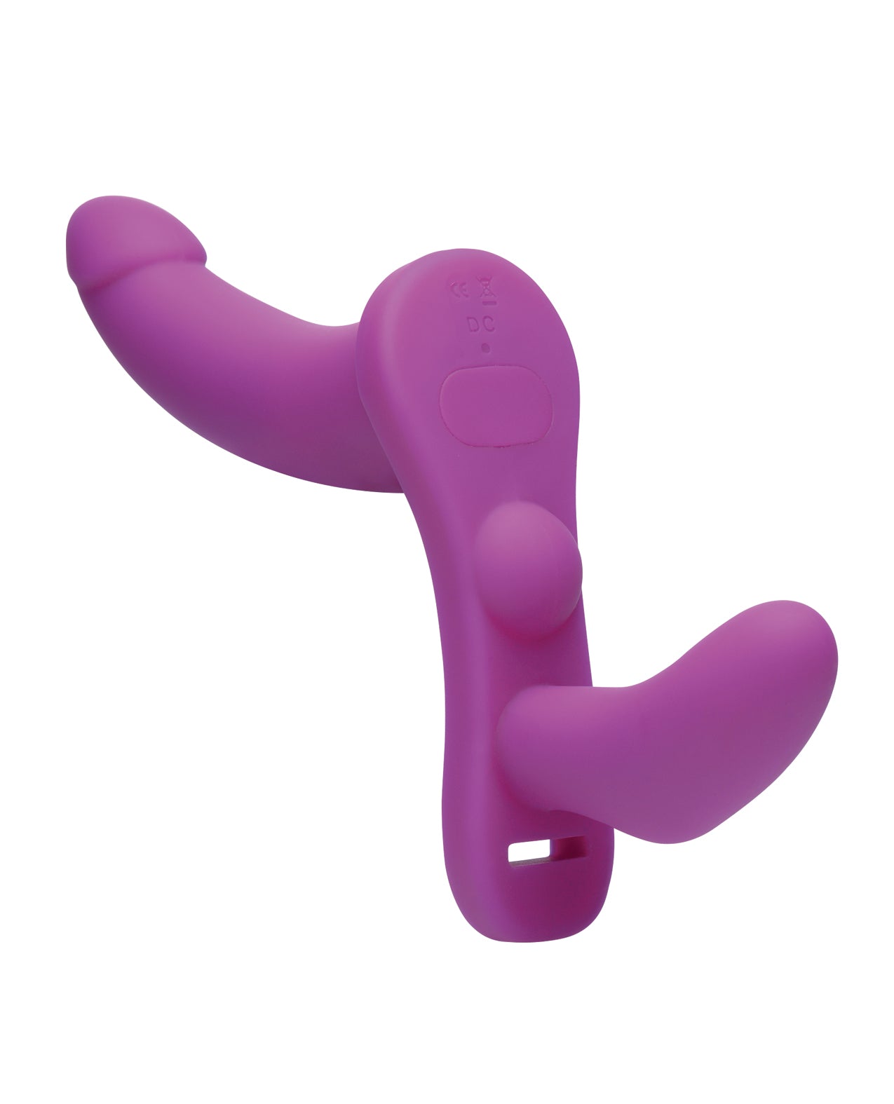 Strap U Double Take Double Penetration Vibrating Strap On Harness - Purple - Bossy Pearl