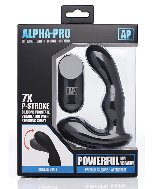 Alpha Pro 7x P-stroke Prostate Stimulator W-stroking Shaft - Black - Bossy Pearl