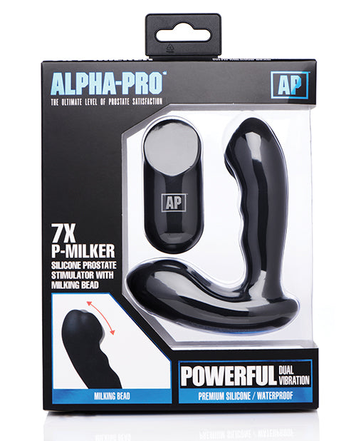 Alpha Pro 7x P-milker Prostate Stimulator W-milking Bead - Black - Bossy Pearl