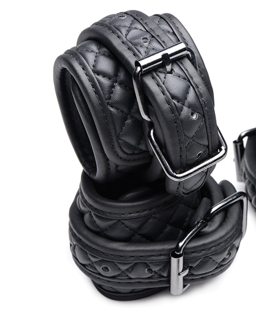 Master Series Concede Wrist & Ankle Restraint Set W-bonus Hog-tie Adaptor - Black - Bossy Pearl