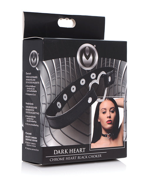 Master Series Dark Heart Chrome Heart Choker - Black - Bossy Pearl