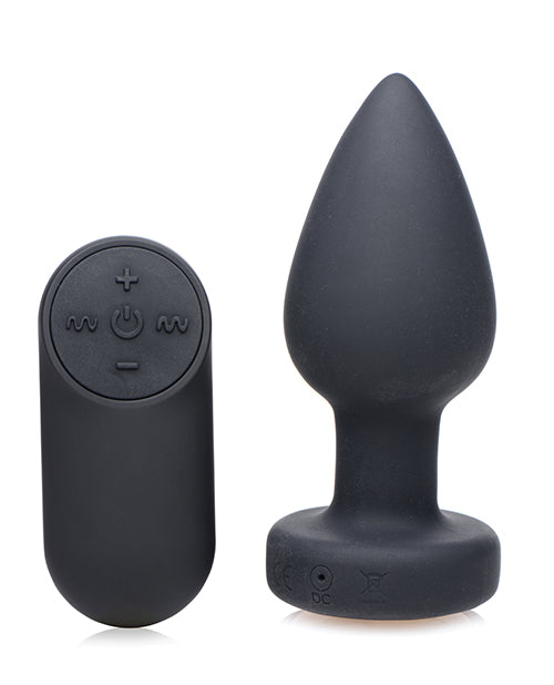 Bootysparks Silicone Vibrating Led Plug - Bossy Pearl