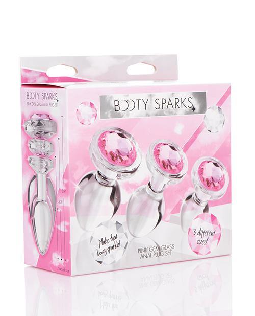 Booty Sparks Pink Gem Glass Anal Set - Bossy Pearl