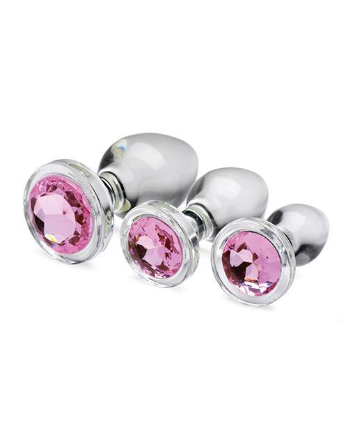 Booty Sparks Pink Gem Glass Anal Set - Bossy Pearl