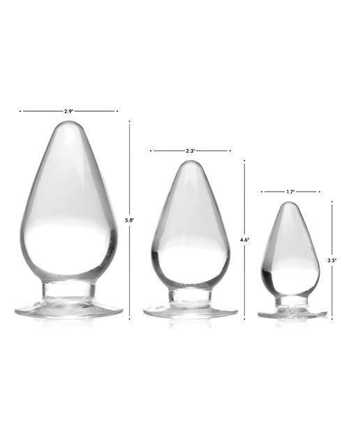 Master Series Triple Cones Anal Plug - Clear Set Of 3 - Bossy Pearl