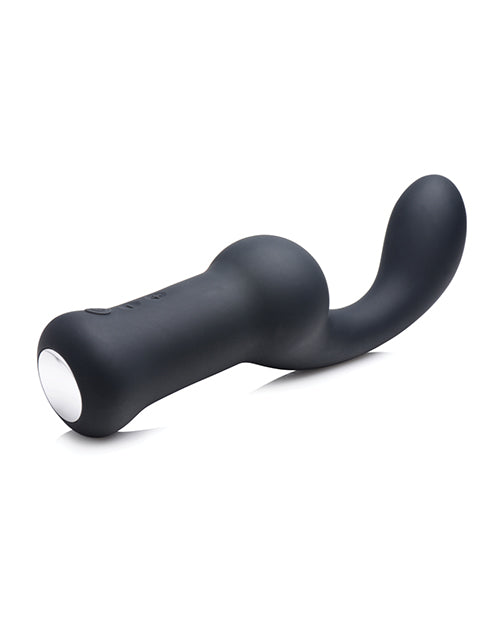 Master Series Pleaser Hook 10x Silicone Anal Vibrator - Black - Bossy Pearl