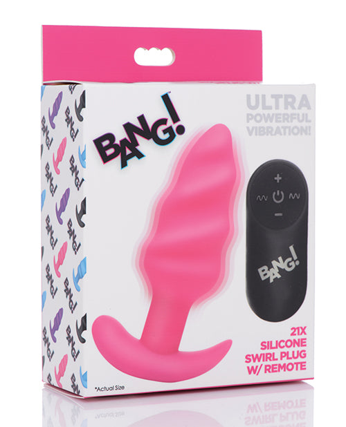 Bang! Vibrating Butt Plug W/remote Control - Bossy Pearl