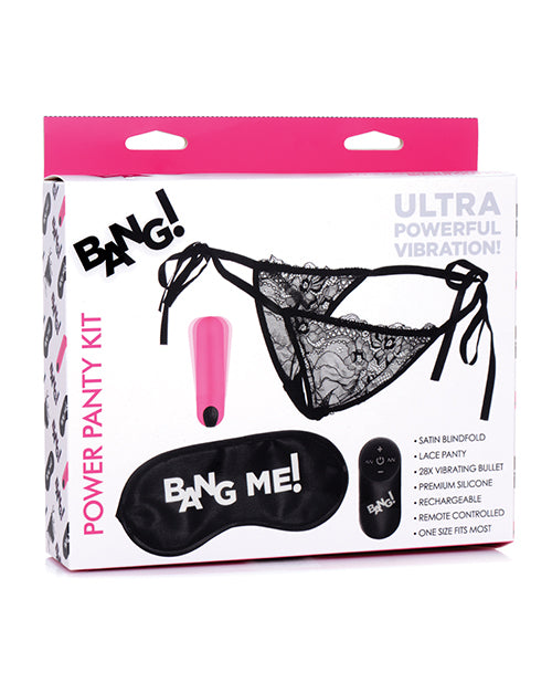 Bang! Power Panty & Blindfold Kit - Pink - Bossy Pearl