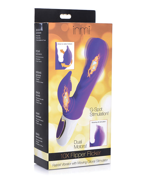 Inmi 10x Flipper Flicker Rabbit W-moving Clit Stimulator - Purple - Bossy Pearl