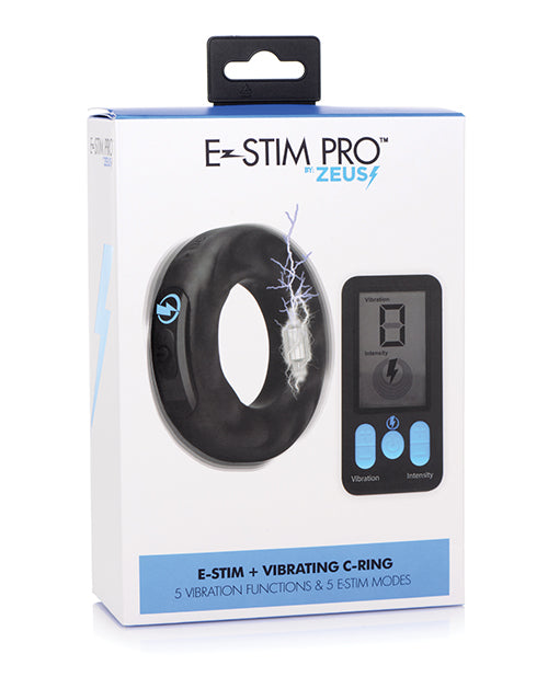 Zeus Electrosex E-stim Pro Silicone Vibrating Cock Ring W-remote - Black