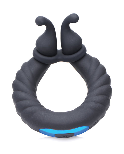 Trinity Men 10x Cobra Dual Stimulation Silicone Cock Ring - Black