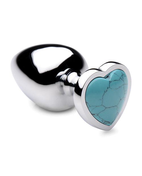 Booty Sparks Gemstones Turquoise Heart Anal Plug