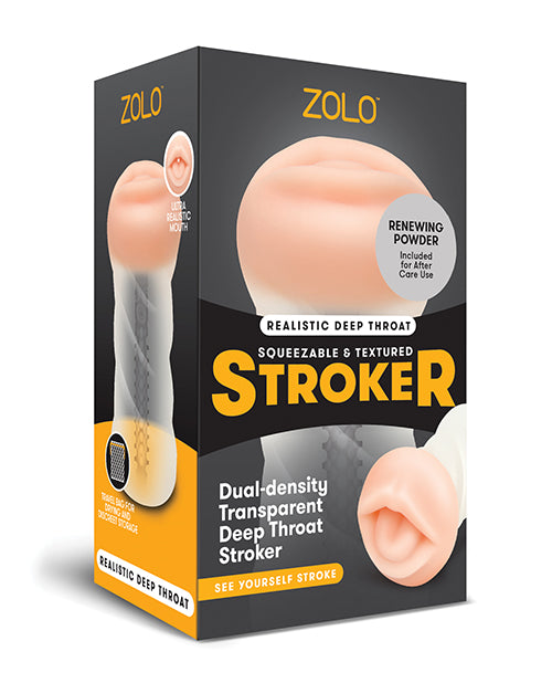 Zolo Realistic Deep Throat Dual Density Transparent Stroker - Bossy Pearl