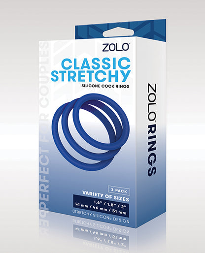 Zolo Stretchy Silicone Cock Rings - Blue - Bossy Pearl