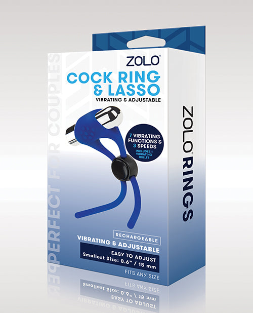 Zolo Cock Ring & Lasso - Blue - Bossy Pearl