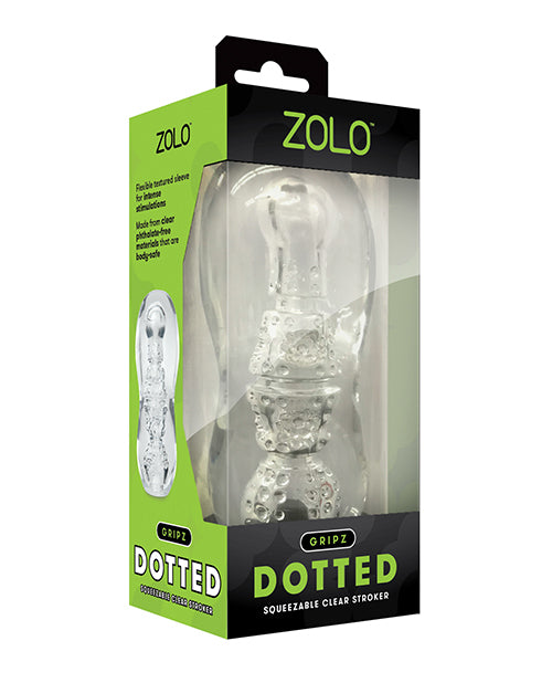 Zolo Gripz Dotted Stroker - Clear - Bossy Pearl