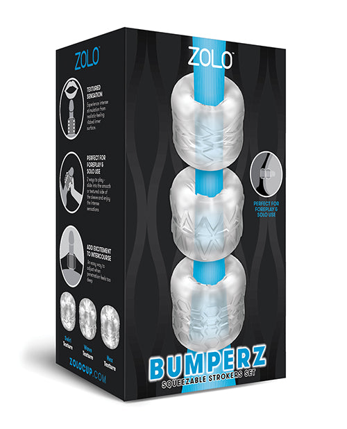 Zolo Bumperz Squeezable Stroker Set - Clear - Bossy Pearl